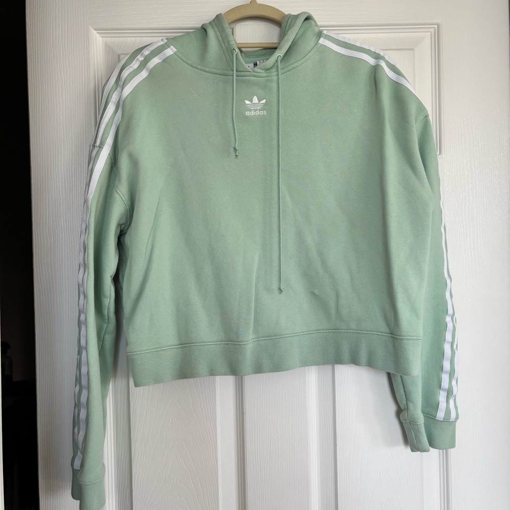 adidas Mint Green Hoodie with White Logo